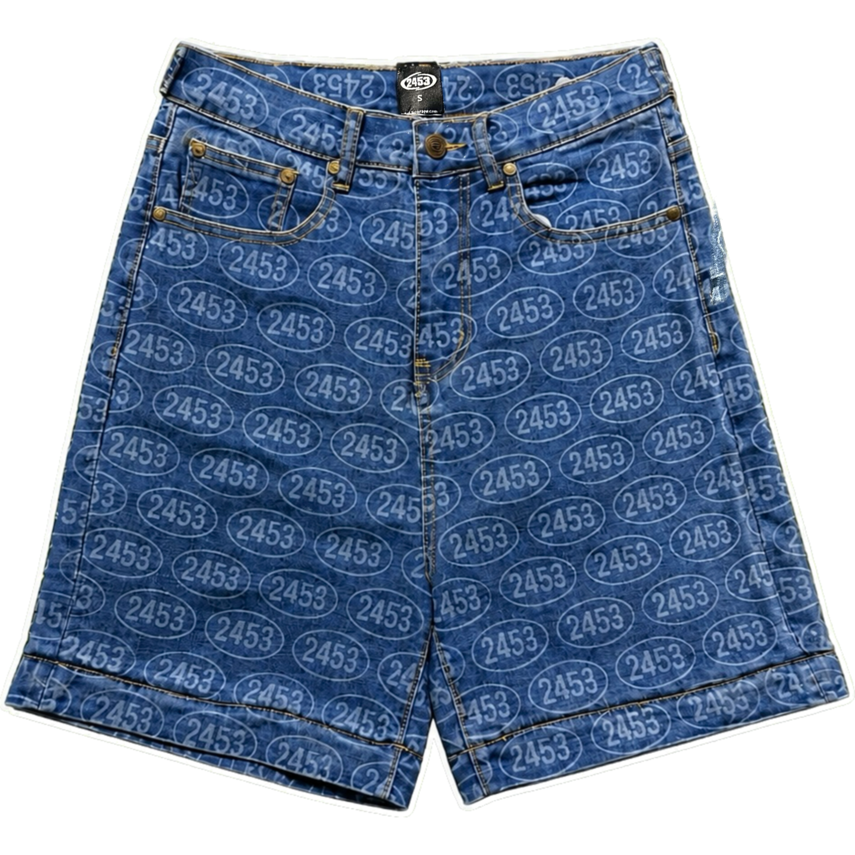 light blue 2453 monogram graffiti bottoms