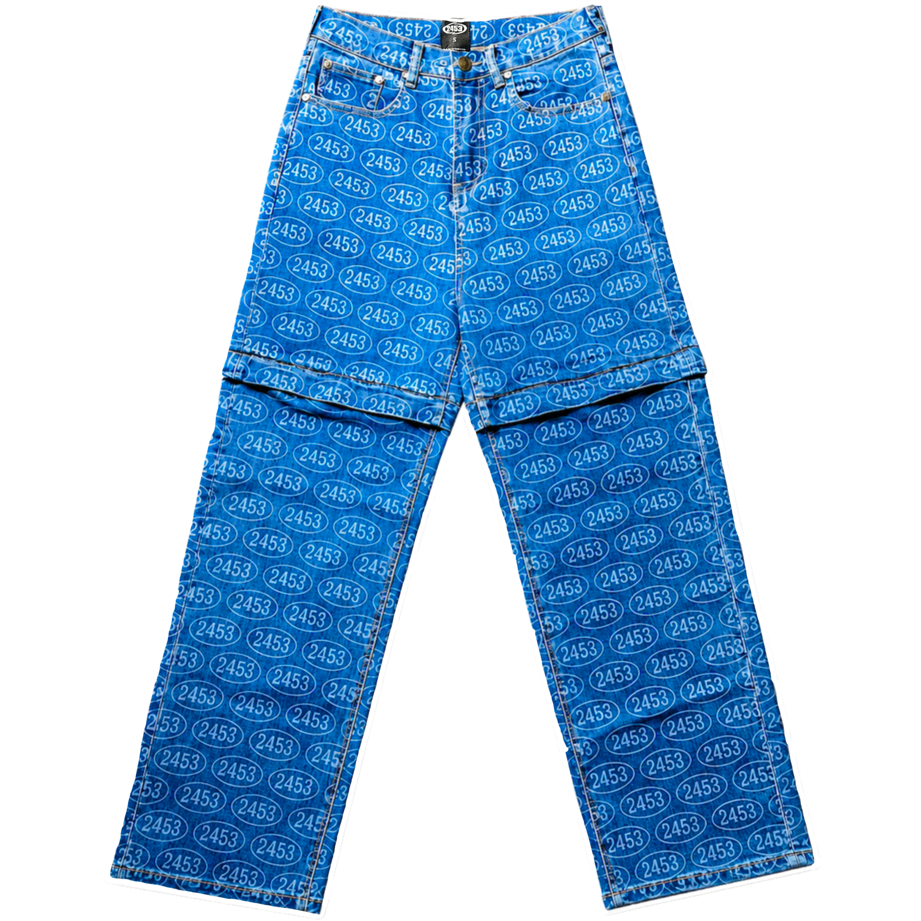 light blue 2453 monogram graffiti bottoms