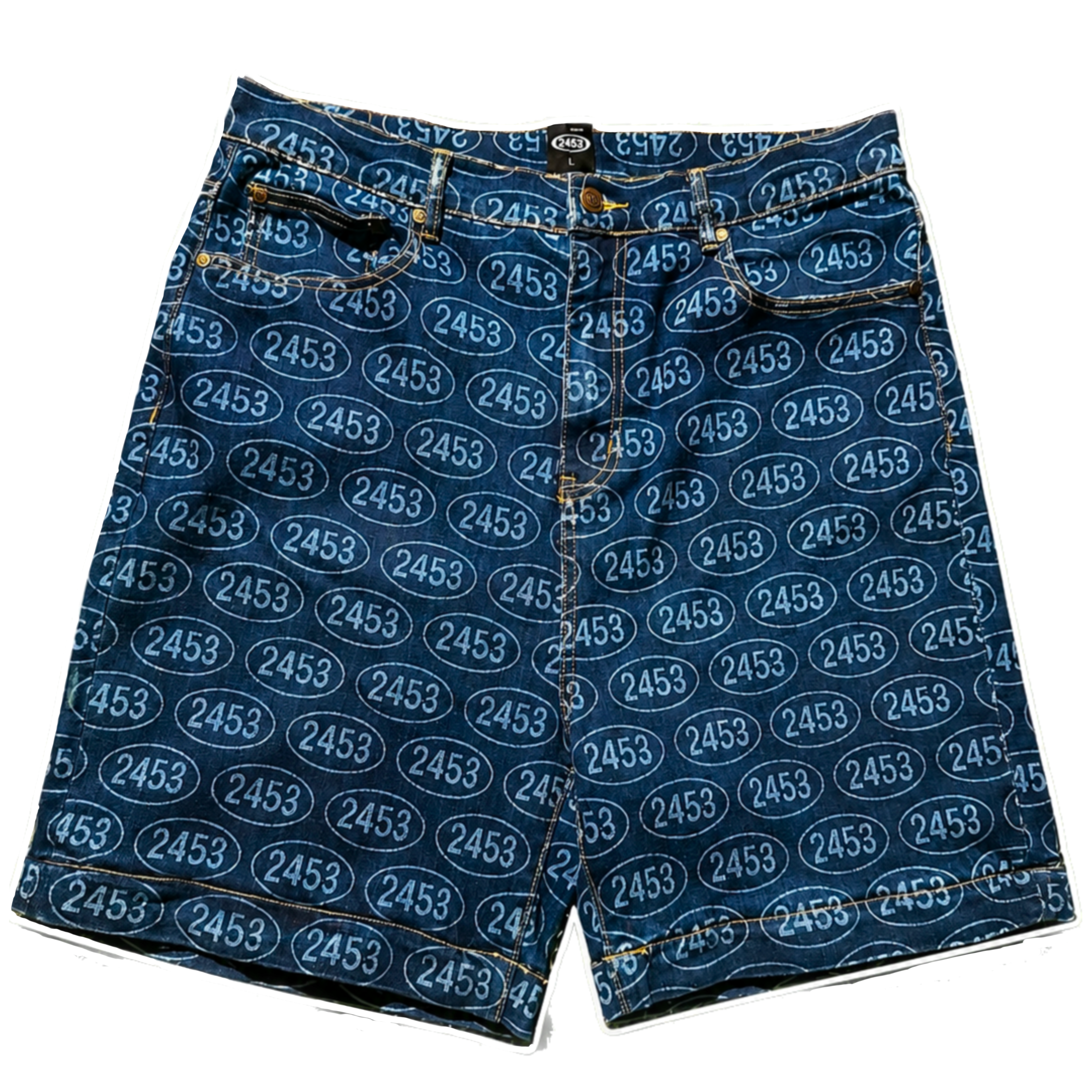 dark blue 2453 monogram graffiti bottoms