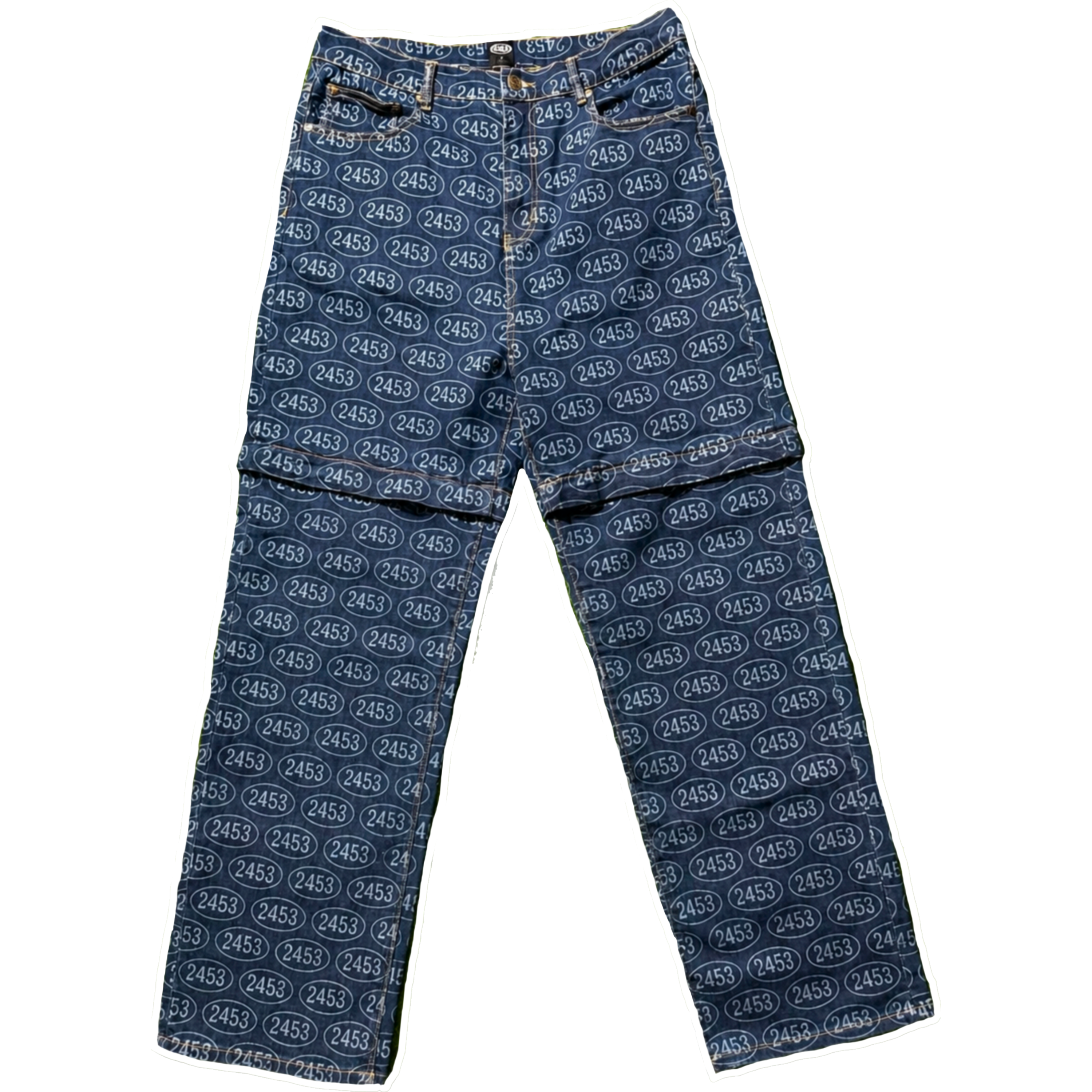 dark blue 2453 monogram graffiti bottoms