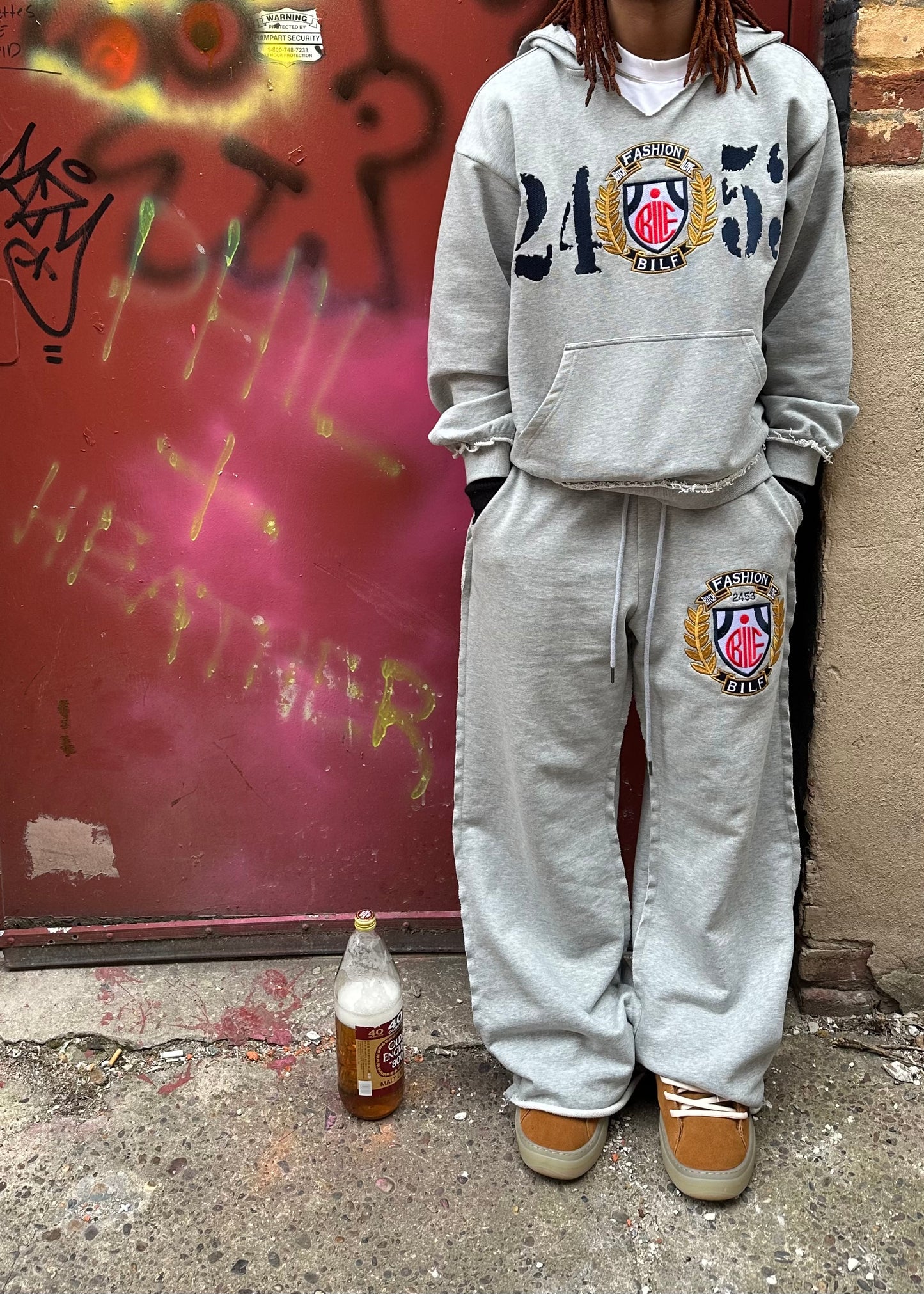 Grey Distressed 2453 Full Sweatsuit
